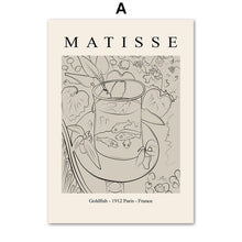 Carica l&#39;immagine nel visualizzatore della Galleria, Matisse Abstract Girl Line Face Leaf Tree Wall Art Canvas Painting Nordic Poster e stampe Immagini a parete per la decorazione del soggiorno