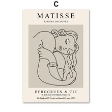 Carica l&#39;immagine nel visualizzatore della Galleria, Matisse Abstract Girl Line Face Leaf Tree Wall Art Canvas Painting Nordic Poster e stampe Immagini a parete per la decorazione del soggiorno
