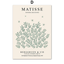 Carica l&#39;immagine nel visualizzatore della Galleria, Matisse Abstract Girl Line Face Leaf Tree Wall Art Canvas Painting Nordic Poster e stampe Immagini a parete per la decorazione del soggiorno