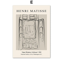 Carica l&#39;immagine nel visualizzatore della Galleria, Matisse Abstract Girl Line Face Leaf Tree Wall Art Canvas Painting Nordic Poster e stampe Immagini a parete per la decorazione del soggiorno