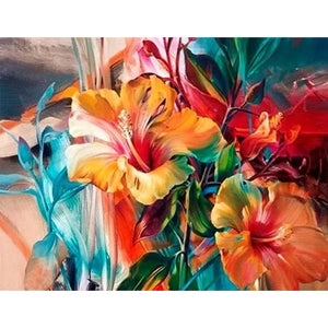 GATYZTORY 40x50cm cadre peinture par numéros pour adultes couleur fleur huile photo peint à la main bricolage sur toile maison mur Art