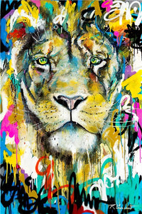 Abstrait Lions Peintures À L'huile sur Toile Moderne Coloré Animaux Affiches et Gravures pour La Maison Mur Art Décoratif Photos No Frame