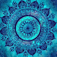 Cargar imagen en el visor de la galería, Bordado de diamantes &quot;Paisaje de Mandala&quot; Patrón DIY 5D Pintura de diamantes Costura Punto de cruz Pintura de taladro completo