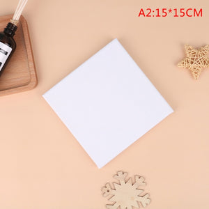 White Blank Square Artist Canvas For Oil Painting On Canvas, Acrylic Watercolor Oil Paint With Wood Frame As Primer