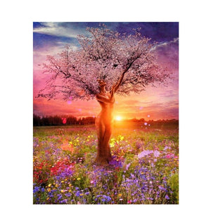 Color Landscape DIY Oil Painting By Numbers for Adults Kids Draw Flowers Art Picture On Canvas Kit Acrylic Hand Paint Gift Decor