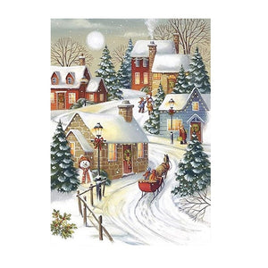 Diamond Painting Christmas 5D Santa Claus Diamond Embroidery Snow House Landscape Mosaic Cross Stitch Crafts Home Decoration