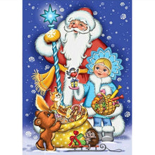 Cargar imagen en el visor de la galería, Pintura de diamantes Navidad 5D Santa Claus bordado de diamantes nieve casa paisaje mosaico punto de cruz manualidades decoración del hogar