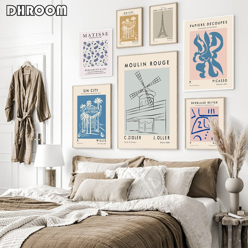 Póster impreso en lienzo de Matisse, arte de pared enmarcado, pósteres de Henri Matisse para habitación, cuadro decorativo de arte de pared abstracto para sala de estar
