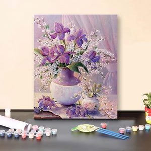 Peinture par numéros pour adultes enfants fleurs photo bricolage peint à la main peinture à l'huile dessin sur toile décoration de la maison