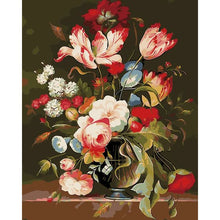 Carica l&#39;immagine nel visualizzatore della Galleria, Dipingi con i numeri per adulti bambini fiori immagine fai da te dipinto a mano dipinto ad olio disegno su tela decorazione della casa