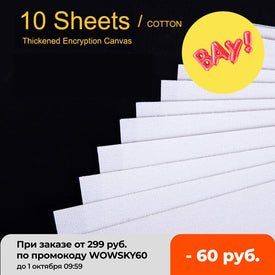 Tela bianca professionale per pittura, pittura a olio, acrilico, materiale artistico impermeabile, per artista, 10 fogli, un libro