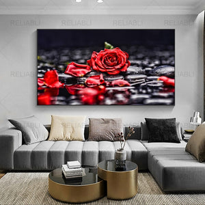 Nordic Abstract Flower Picture Canvas Painting Luxury Gold Lines Modern Posters and Prints Wall Picture for Gallery Home Decor