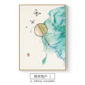 Chinese Style Landscape Posters Flowers Trees and Chinese Canvas Painting Prints Wall Art Pictures for Living Room Home Decor