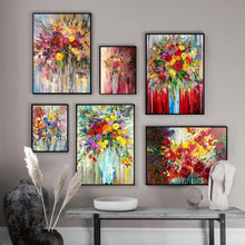 Carica l&#39;immagine nel visualizzatore della Galleria, Nordic pittura a olio astratta fiori rose retro graffiti art poster pittura su tela soggiorno camera da letto decorazione della casa murale