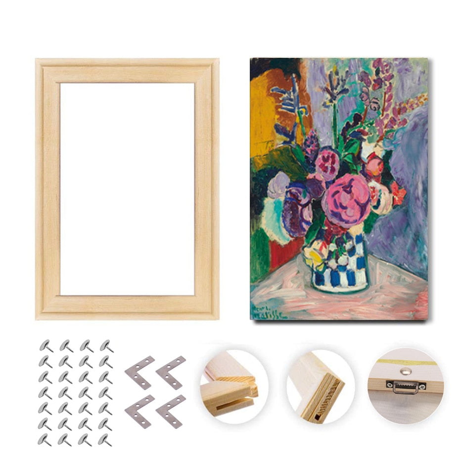 Kit de marco de fotos de madera DIY accesorios reutilizables para pintura de lienzo de diamante estiramiento mortaja espiga arte de pared decoración del hogar