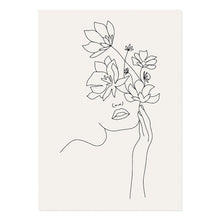 Load image into Gallery viewer, Modern Abstract Boho Beige White Line Wall Art Minimalist Canvas Paintings Posters Print Picture Living Room Home Interior Decor