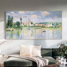 Carica l&#39;immagine nel visualizzatore della Galleria, Moderno 100% dipinto a mano Monet Fiore di loto Riproduzione della pittura a olio Su tela Wall Art Dipinti senza cornice Immagine della parete Opere d&#39;arte