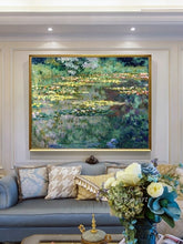 Carica l&#39;immagine nel visualizzatore della Galleria, Moderno 100% dipinto a mano Monet Fiore di loto Riproduzione della pittura a olio Su tela Wall Art Dipinti senza cornice Immagine della parete Opere d&#39;arte