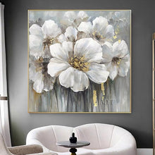 Carica l&#39;immagine nel visualizzatore della Galleria, MYT Vendita calda di spedizione gratuita Home Decor Immagini di fiori Pezzi Dipinti ad olio di arte della parete di fiori bianchi senza cornice