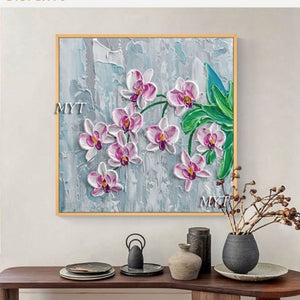 Pinturas hechas a mano arte de la pared pinturas al óleo colores cuadro abstracto decoración del hogar lienzo flores para sala de estar moderno sin marco