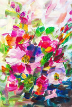 Laden Sie das Bild in den Galerie-Viewer, Abstraktes Aquarell Blau Orange Blume Ölgemälde auf Leinwand Poster und Druckbild Wandkunst Cuadros Home Room Decoration