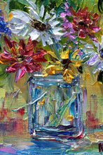 Laden Sie das Bild in den Galerie-Viewer, Abstraktes Aquarell Blau Orange Blume Ölgemälde auf Leinwand Poster und Druckbild Wandkunst Cuadros Home Room Decoration