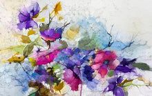 Laden Sie das Bild in den Galerie-Viewer, Abstraktes Aquarell Blau Orange Blume Ölgemälde auf Leinwand Poster und Druckbild Wandkunst Cuadros Home Room Decoration