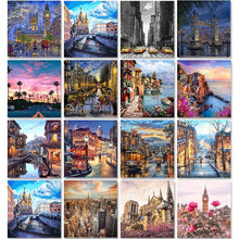 Load image into Gallery viewer, City Landscape Painting By Numbers For Adults DIY Kits HandPainted On Canvas With Framed Oil Picture Drawing Coloring By Number