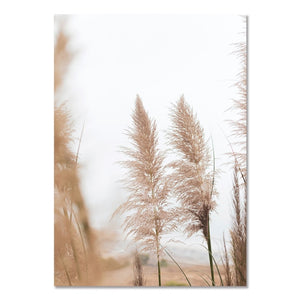 Beige Reed Dandelion Wall Poster Grass Natural Wall Art Canvas Painting Nordic Poster Bedroom Pictures for Living Room Decor