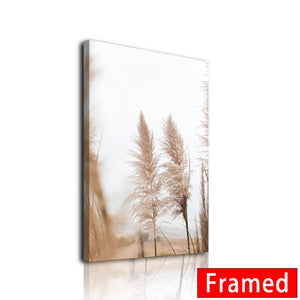Beige Reed Dandelion Wall Poster Grass Natural Wall Art Canvas Painting Nordic Poster Bedroom Pictures for Living Room Decor