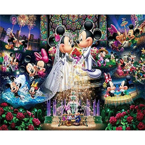 Pintura de diamante patrón de punto de cruz 5D bordado de diamantes "dibujos animados princesa Mickey Mouse Winnie the Pooh" arte de decoración del hogar