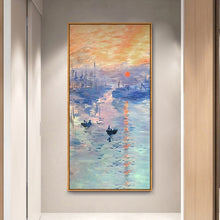 Carica l&#39;immagine nel visualizzatore della Galleria, Moderno 100% dipinto a mano Monet Fiore di loto Riproduzione della pittura a olio Su tela Wall Art Dipinti senza cornice Immagine della parete Opere d&#39;arte