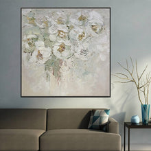 Cargar imagen en el visor de la galería, Pintado a mano flor púrpura pintura al óleo cuchillo hecho a mano flor lienzo pintura artista moderno decoración del hogar arte de la pared