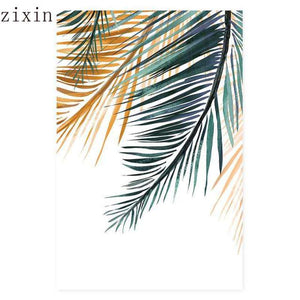 Minimalist Modern Tropic Plants Leaves Print Poster Art Home Decor No Frame Canvas Painting Wall Picture Kitchen Restaurant