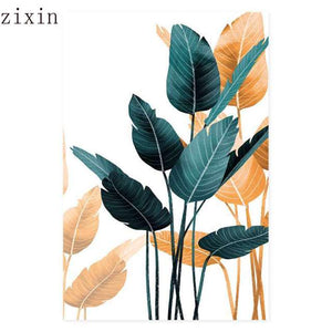 Minimalista moderno trópico plantas hojas impresión cartel arte decoración del hogar sin marco lienzo pintura pared imagen cocina restaurante