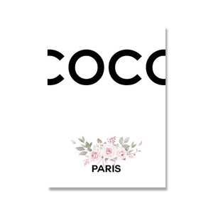 Coco Flower Perfume Fashion Book Canvas Painting Makeup Poster and Print Wall Art Picture Moder Living Room Home Decor No Frame