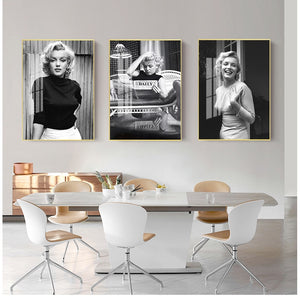 Decoración del hogar de estilo nórdico para sala de estar, marco Modular, lienzo, pinturas de Marilyn Actor Monroe, ilustraciones de pared, póster, imágenes impresas