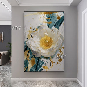 Pinturas hechas a mano arte de la pared pinturas al óleo colores cuadro abstracto decoración del hogar lienzo flores para sala de estar moderno sin marco