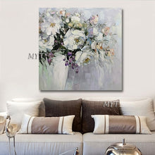 Carica l&#39;immagine nel visualizzatore della Galleria, MYT Vendita calda di spedizione gratuita Home Decor Immagini di fiori Pezzi Dipinti ad olio di arte della parete di fiori bianchi senza cornice