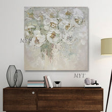 Carica l&#39;immagine nel visualizzatore della Galleria, MYT Vendita calda di spedizione gratuita Home Decor Immagini di fiori Pezzi Dipinti ad olio di arte della parete di fiori bianchi senza cornice