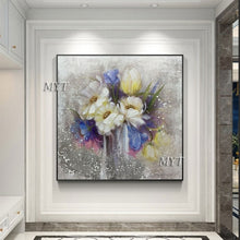 Carica l&#39;immagine nel visualizzatore della Galleria, MYT Vendita calda di spedizione gratuita Home Decor Immagini di fiori Pezzi Dipinti ad olio di arte della parete di fiori bianchi senza cornice