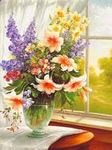 Carica l&#39;immagine nel visualizzatore della Galleria, Dipingi con i numeri per adulti Cornice moderna immagine artistica da parete Immagine di fiori fai da te per numero regalo per la decorazione domestica 60x75