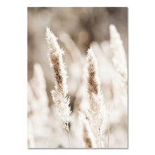 Laden Sie das Bild in den Galerie-Viewer, Beige Naturlandschaft Poster Sonnenuntergang Wald Gras Raumdekoration Malerei Skandinavische Leinwand Gemälde für Wohnzimmerwand