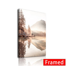 Laden Sie das Bild in den Galerie-Viewer, Beige Naturlandschaft Poster Sonnenuntergang Wald Gras Raumdekoration Malerei Skandinavische Leinwand Gemälde für Wohnzimmerwand