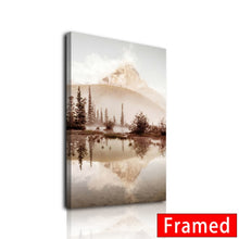 Laden Sie das Bild in den Galerie-Viewer, Beige Naturlandschaft Poster Sonnenuntergang Wald Gras Raumdekoration Malerei Skandinavische Leinwand Gemälde für Wohnzimmerwand