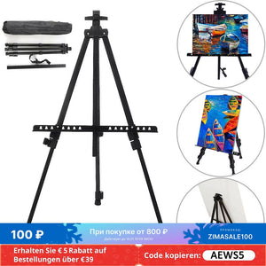Portable Metal Easel Adjustable Sketch Travel Easel Thicken Triangle Aluminum Alloy Easel Sketch Drawing For Artist Art Supplies