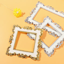 Wandaufkleber Gold Silber Kunstharz Lichtschalterabdeckung Single und Double Surround Socket Frame Rose Edge Home Office Dekoration