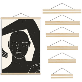 Магнитная вешалка для плакатов из соснового дерева, натуральная рамка, вешалка, рамка для живописи, фоторамка, холст, настенная художественная рамка, рамка для художественной вешалки