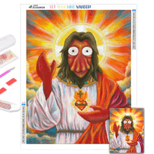Cargar imagen en el visor de la galería, 5D DIY pintura de diamantes divertido mosaico de Jesús bordado completo de diamantes con marco conjunto de punto de cruz pared artística decorativa