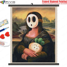 Cargar imagen en el visor de la galería, 5D DIY pintura de diamantes divertido mosaico de Jesús bordado completo de diamantes con marco conjunto de punto de cruz pared artística decorativa